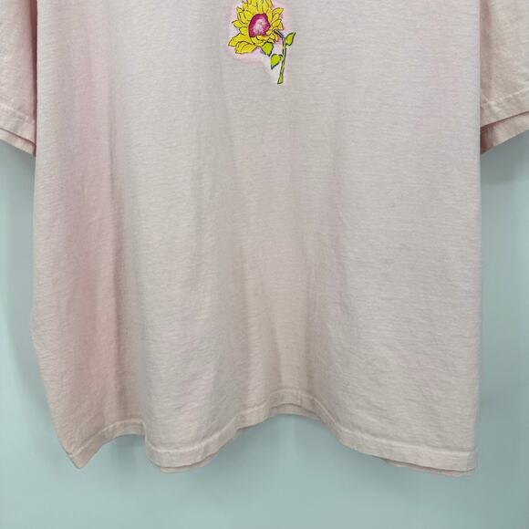 Vtg Fresh Produce Pink V Neck T Shirt Plus Size 3X Flower Floral 100% Cotton - Picture 3 of 6